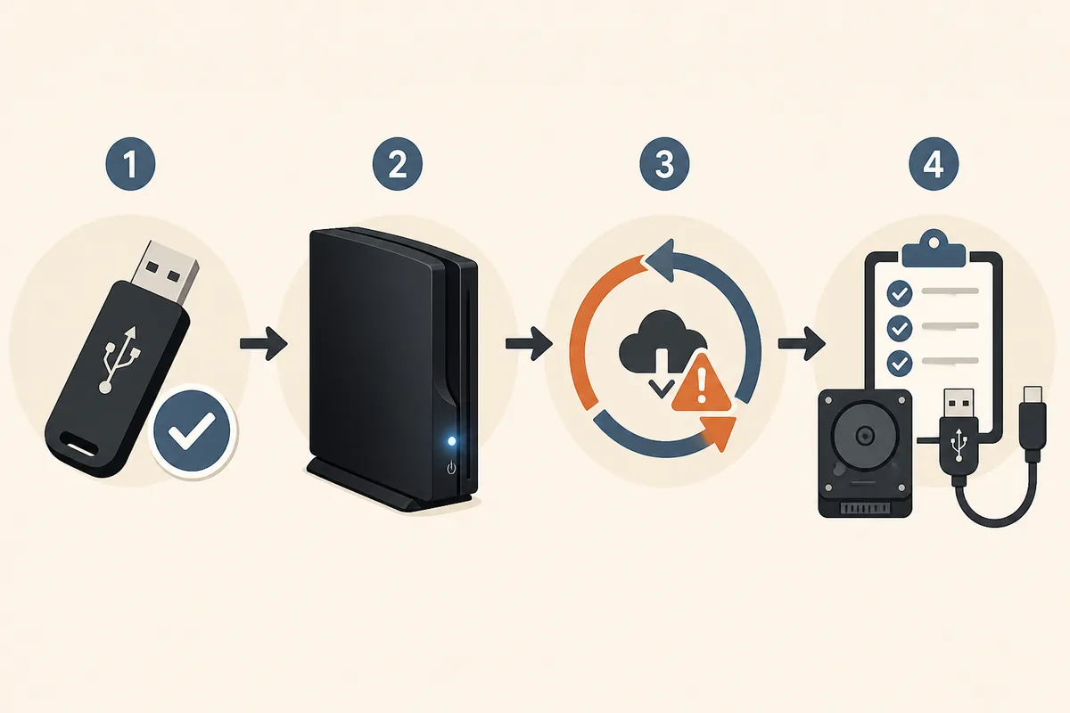 Illustrative four-stage flow from verified USB package to PS3 update loop and diagnostic checks